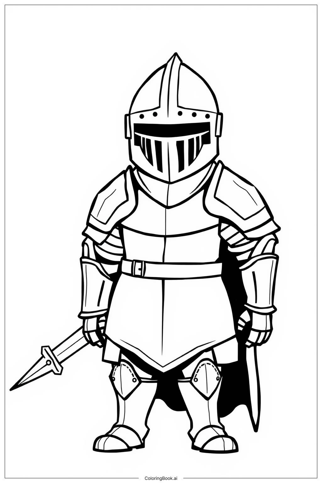  Black Knight Ready for Combat Coloring Page 