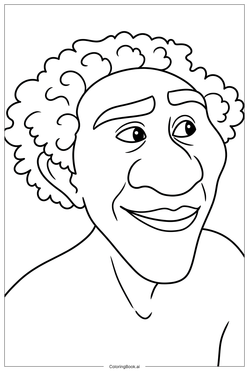  Moana 2 Junge mit lockigem Inselhaar Ausmalseite 