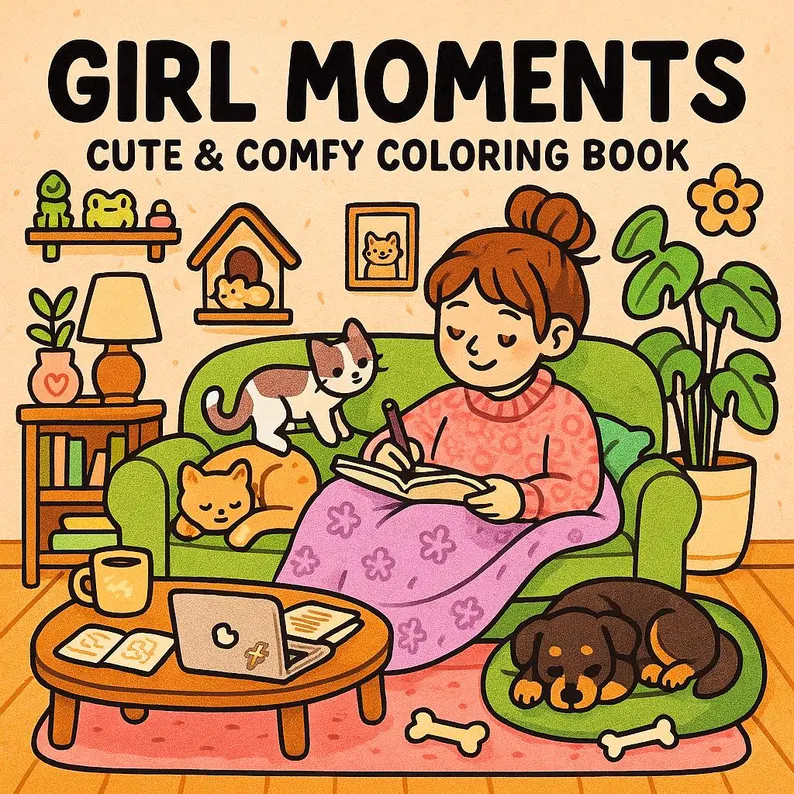 Momentos Acogedores: Una Encantadora Aventura de Colorear en Comodidad y Compañerismo