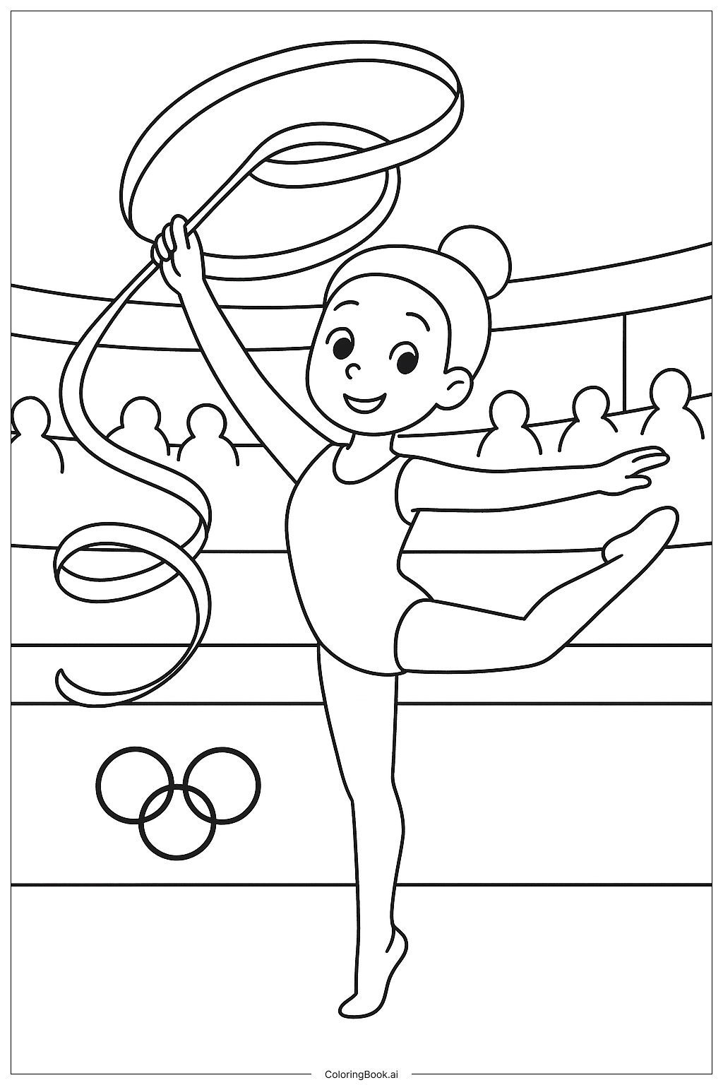 Página para colorear de Gimnasia Rítmica Olímpica