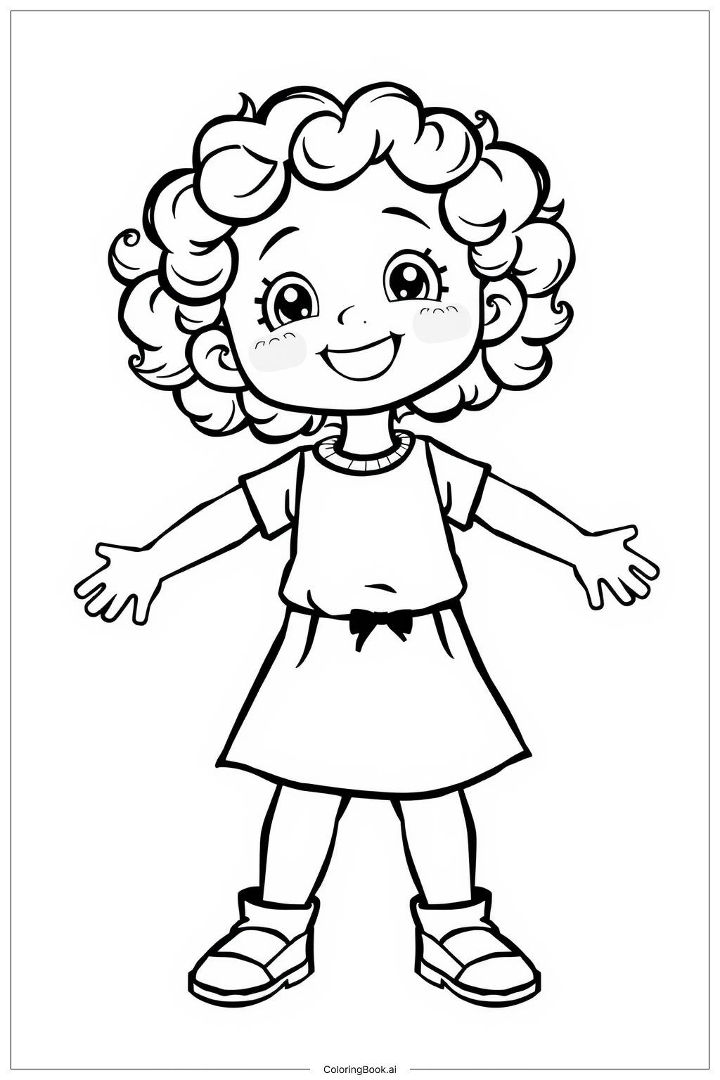  Black Girl Exploring Her Creative Side Coloring Page 