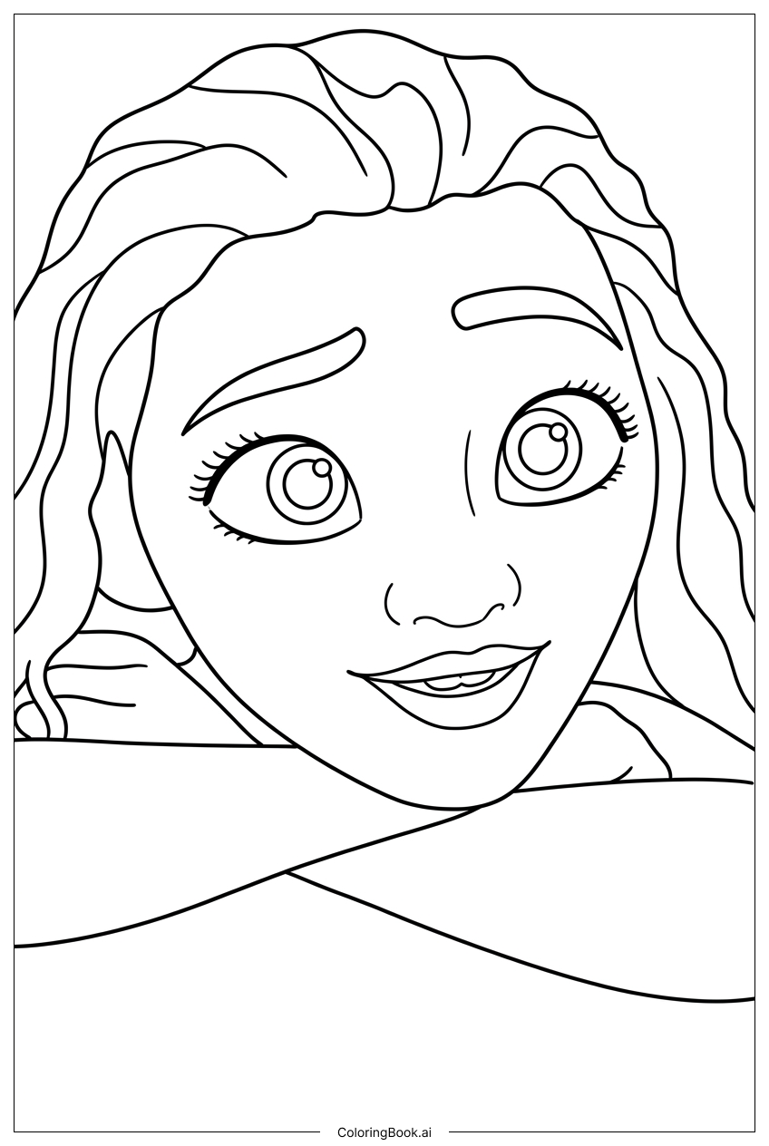  Moana 2 ruht mit verschränkten Armen ruhig Ausmalseite 