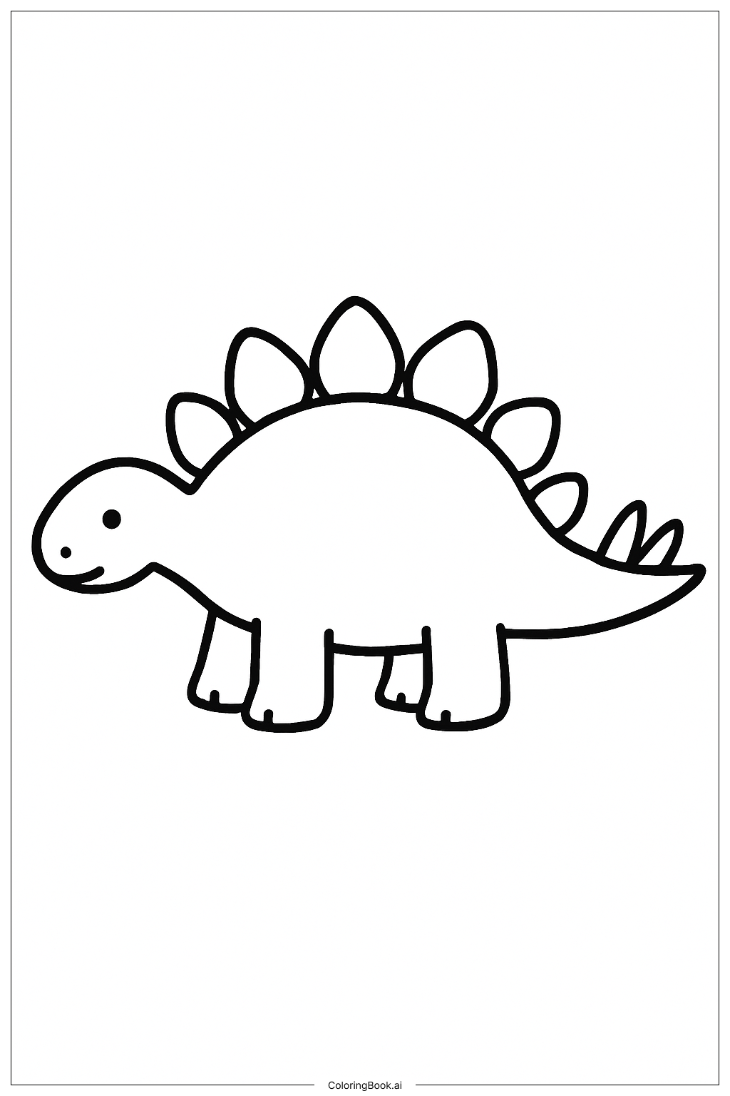 Sehr Einfacher Stegosaurus Ausmalseite
