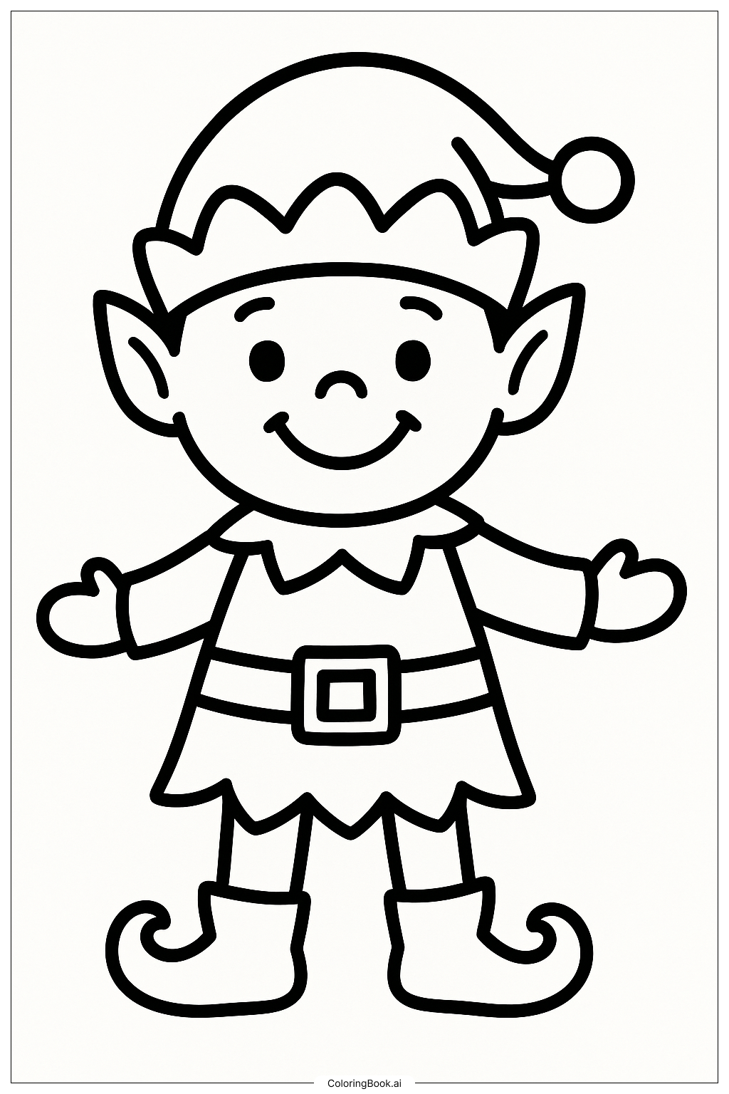  Trang tô màu Một Chú Tiểu Yêu Giáng Sinh Cười Tươi 