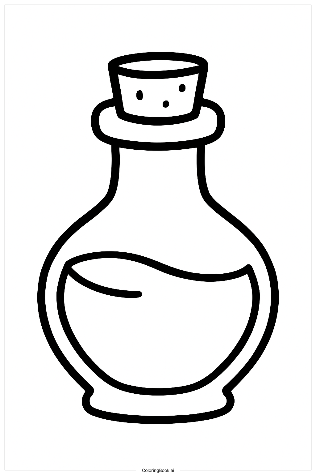  Página para colorir de Uma Garrafa Malvada de Elixir Verde 