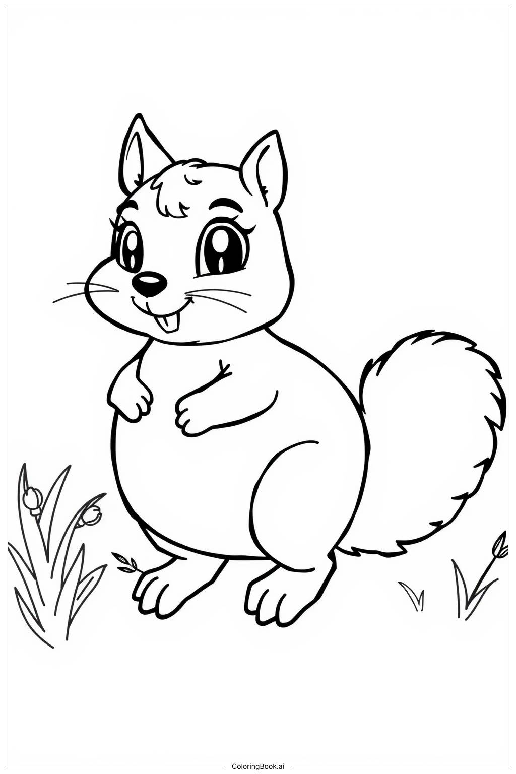  Squirrel Jumping Between Branches Coloring Page 