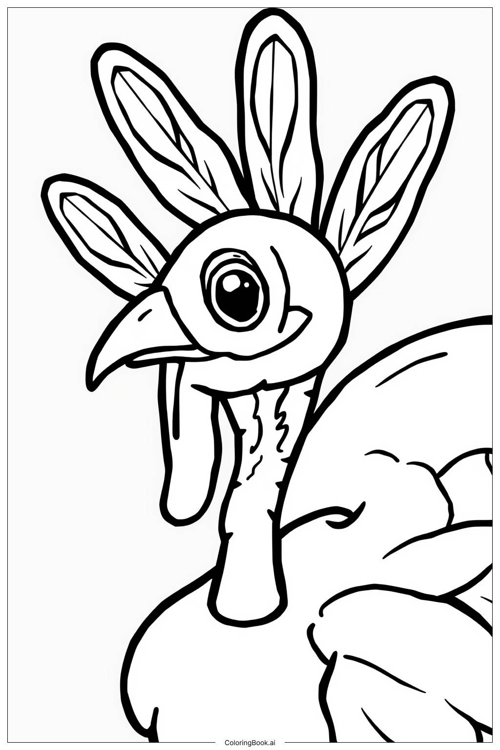  Single Turkey Feather Coloring Page 