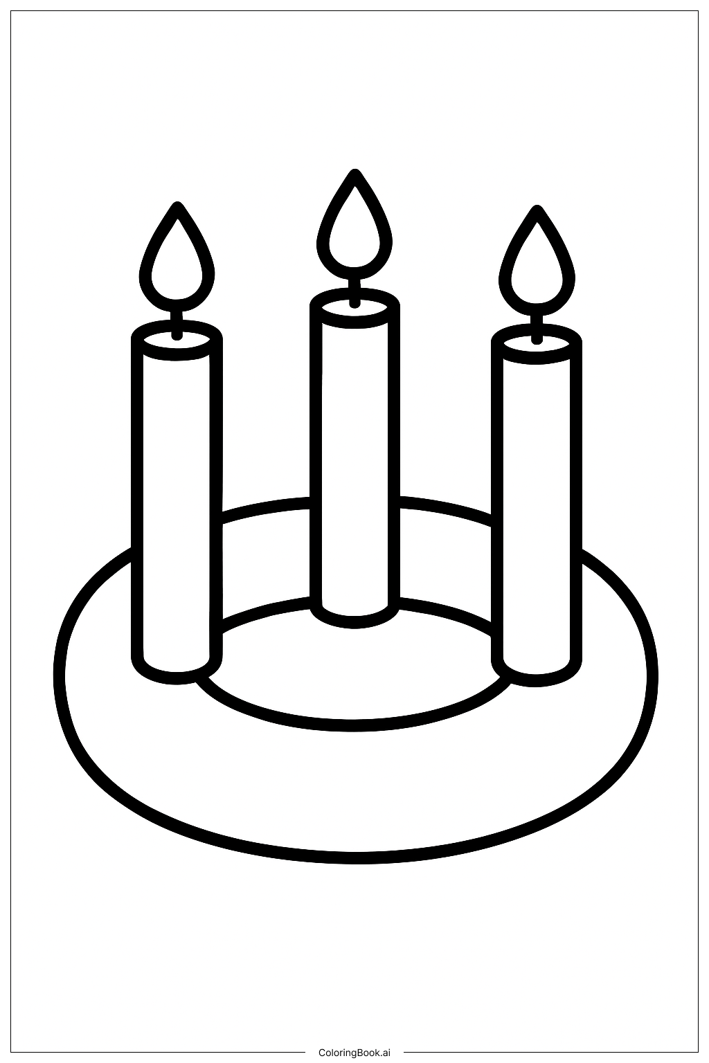  Advent Wreath with Four Candles Ausmalseite 