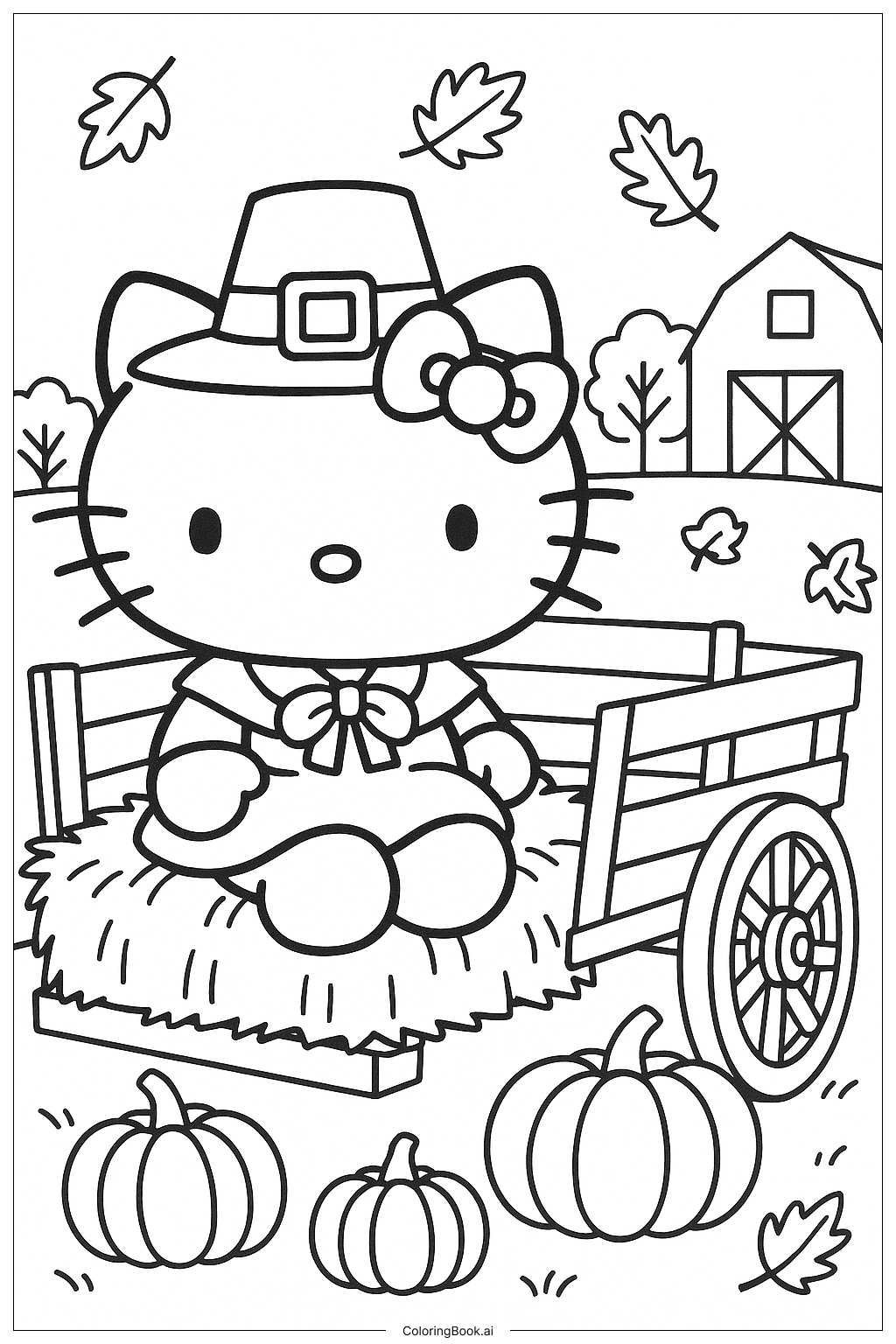  Hello Kitty Erntedankfest bei der Heuwagentour Ausmalseite 