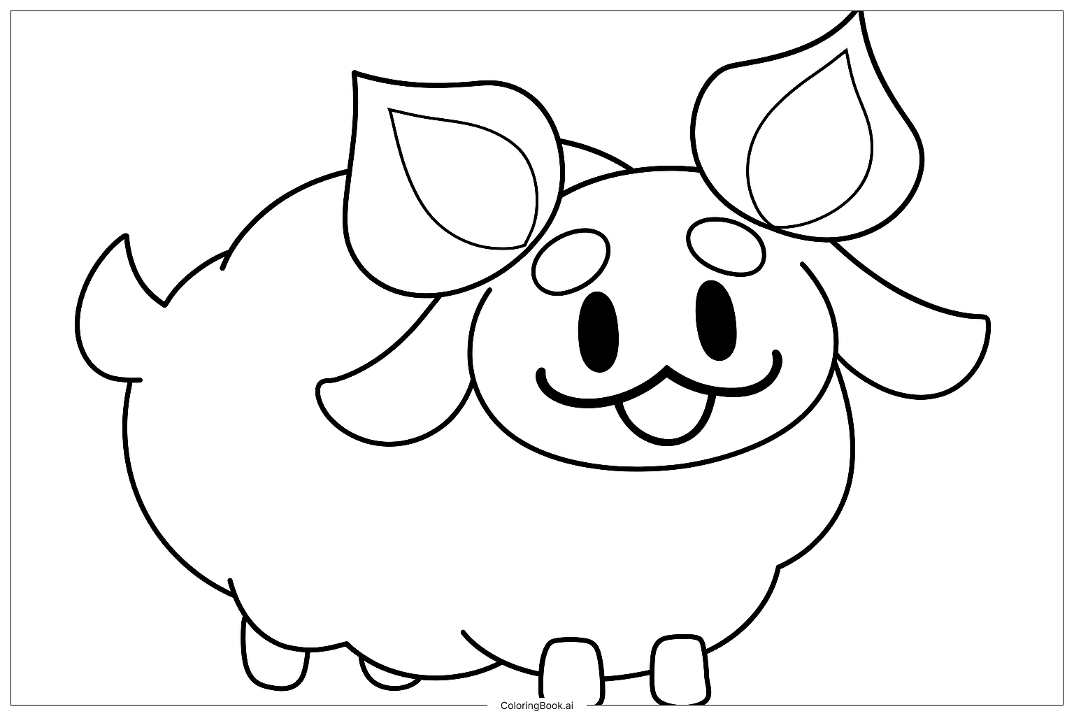  Página para colorear de Oveja Bebé Crema 