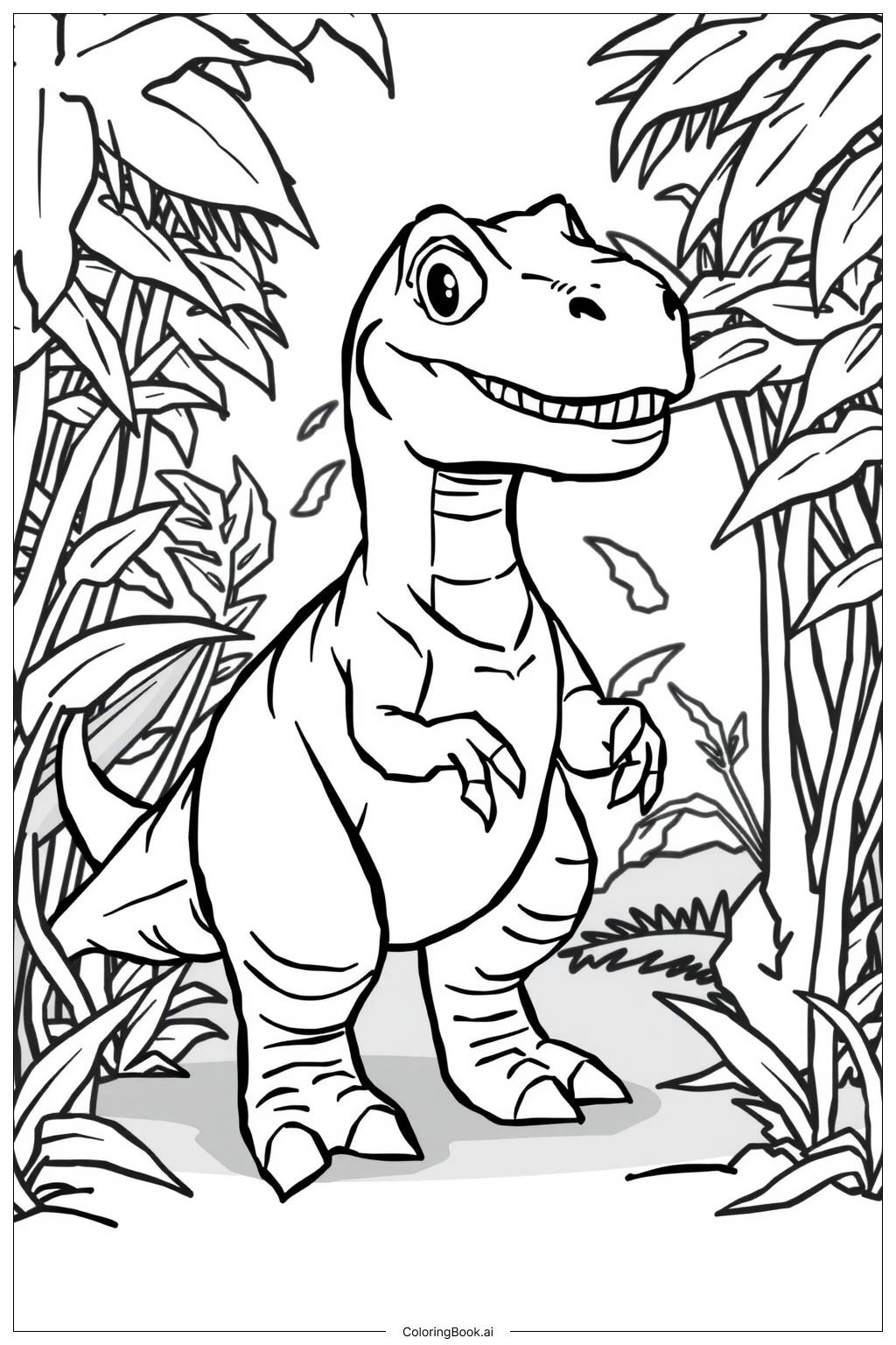  Jurassic World Indominus Rex in Jungle Coloring Page 