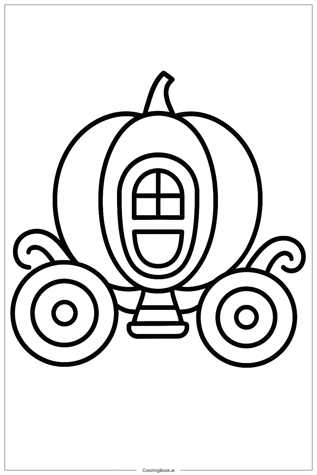 Página para colorear de La Carroza de Calabaza de Cenicienta 