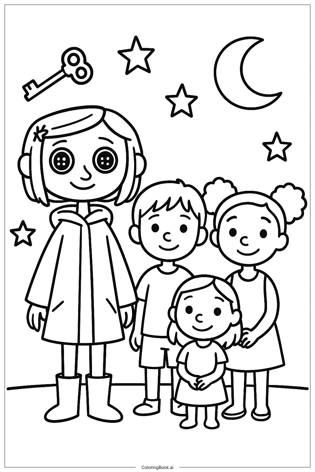  卡蘿萊與幽靈小孩著色頁 