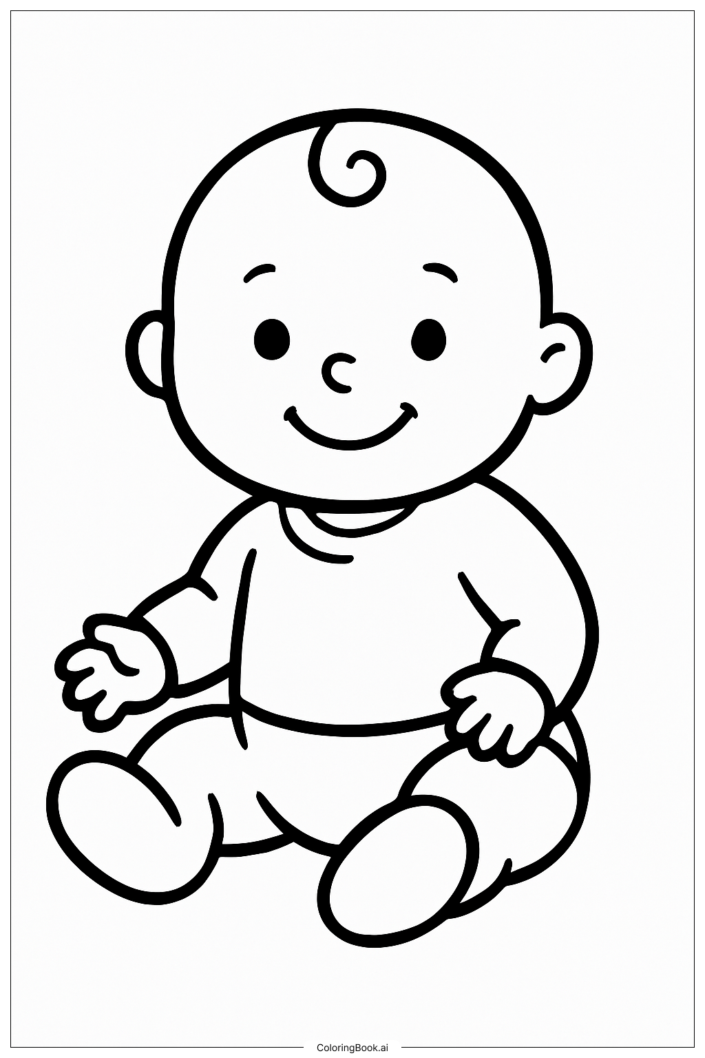  Baby Sitting On The Floor Coloring Page 