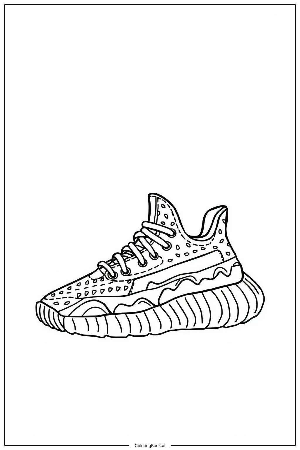  Página para colorir de Tênis Yeezy com Padrões Únicos 