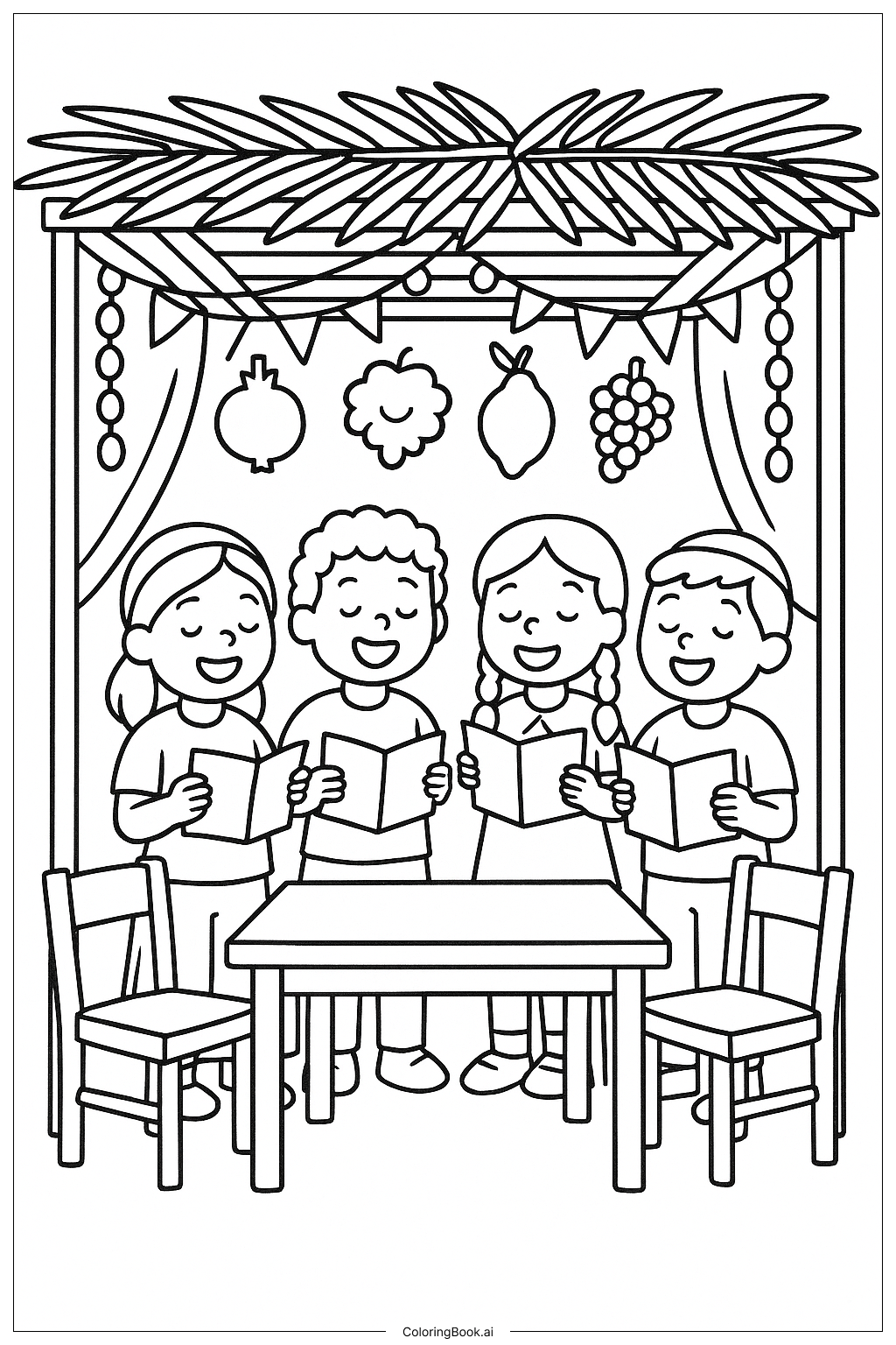  スコットの歌を歌うの塗り絵ページ 