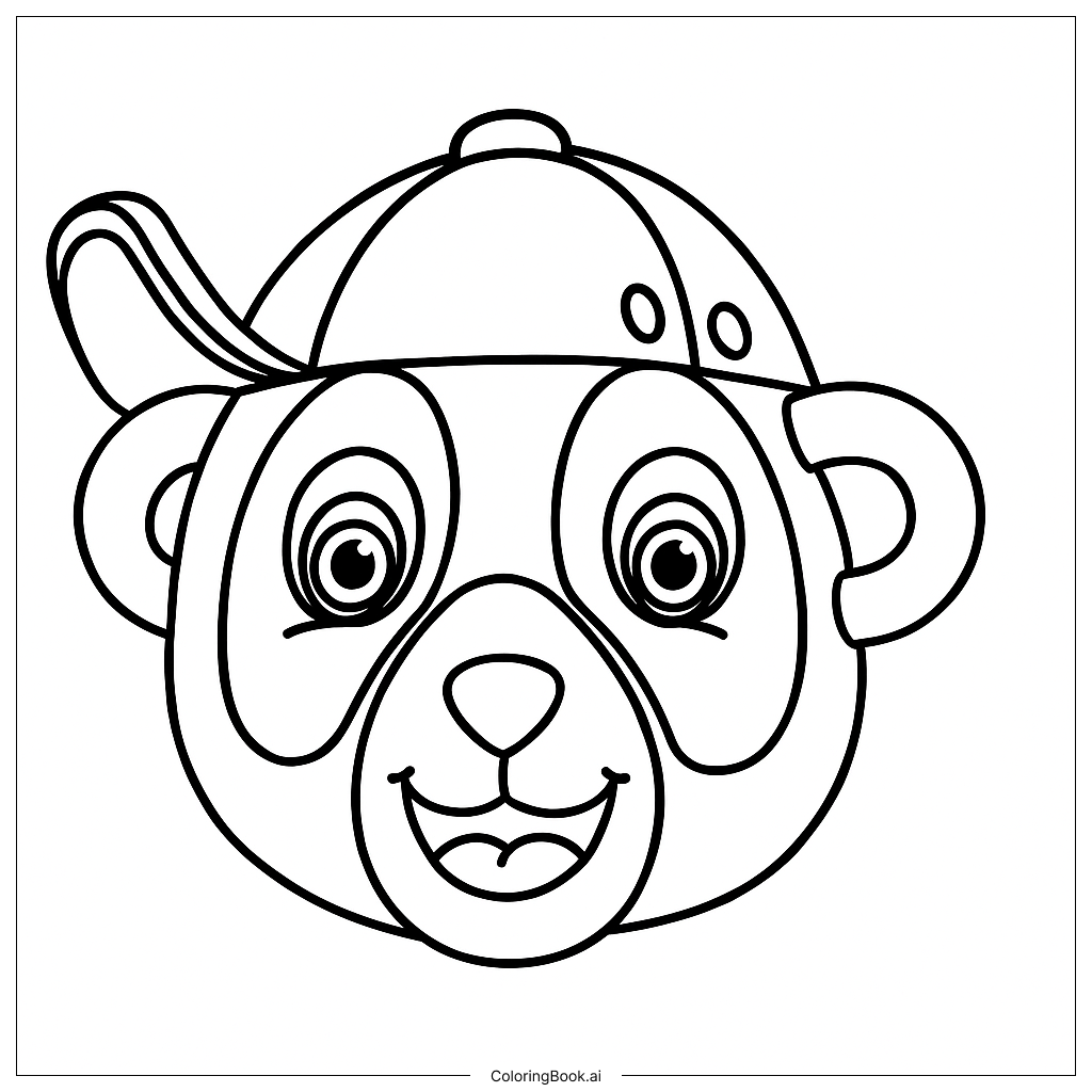  Page de coloriage Le Visage du Personnage Panda Peintre 