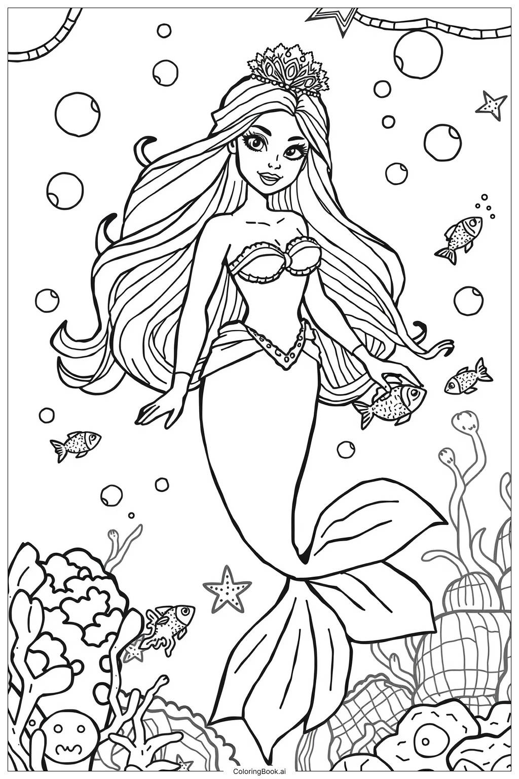  Page de coloriage Aventure sous-marine de Barbie-2 