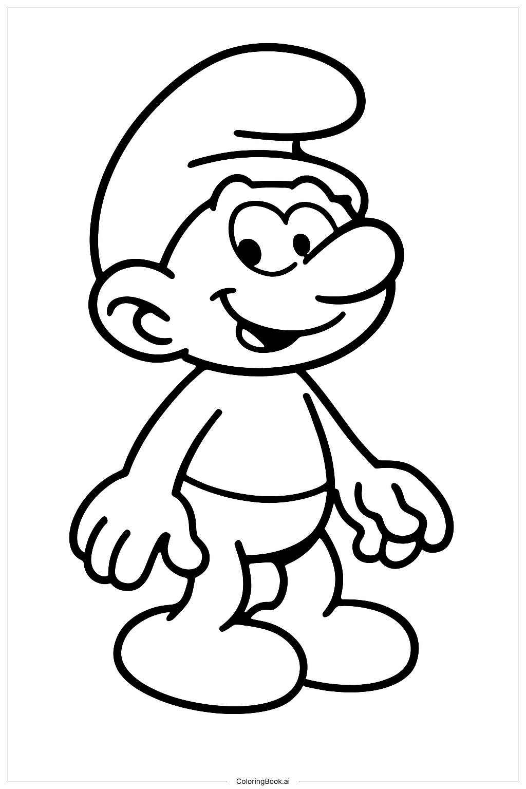  A Single Smurf In The Forest Coloring Page 