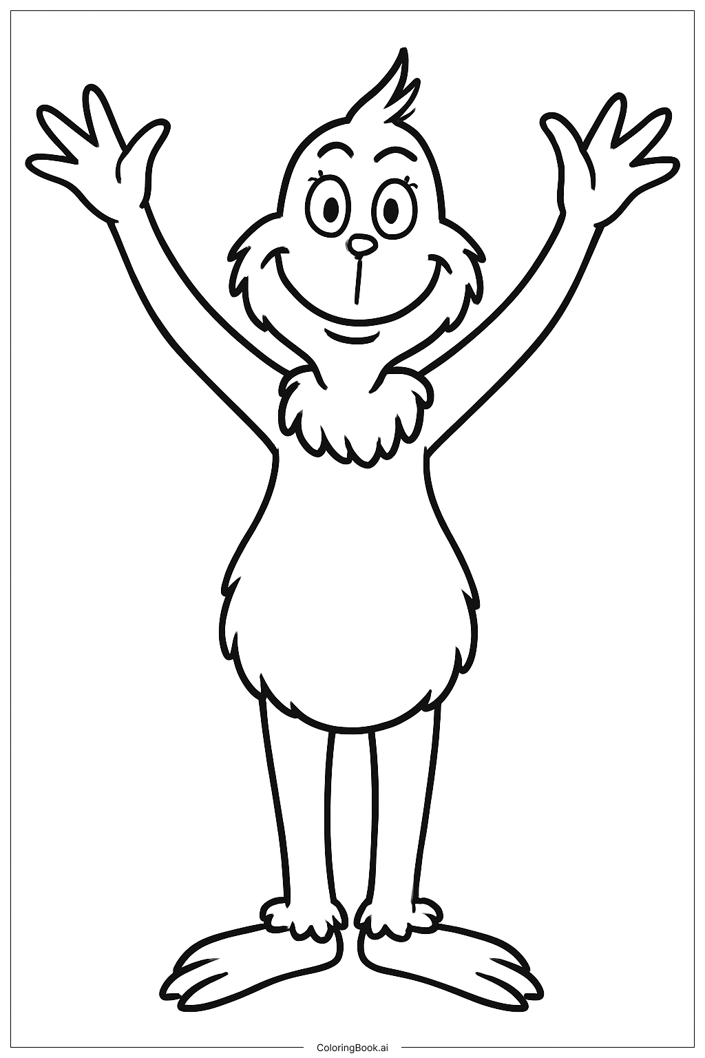  The Grinch Waving Both Hands Coloring Page 