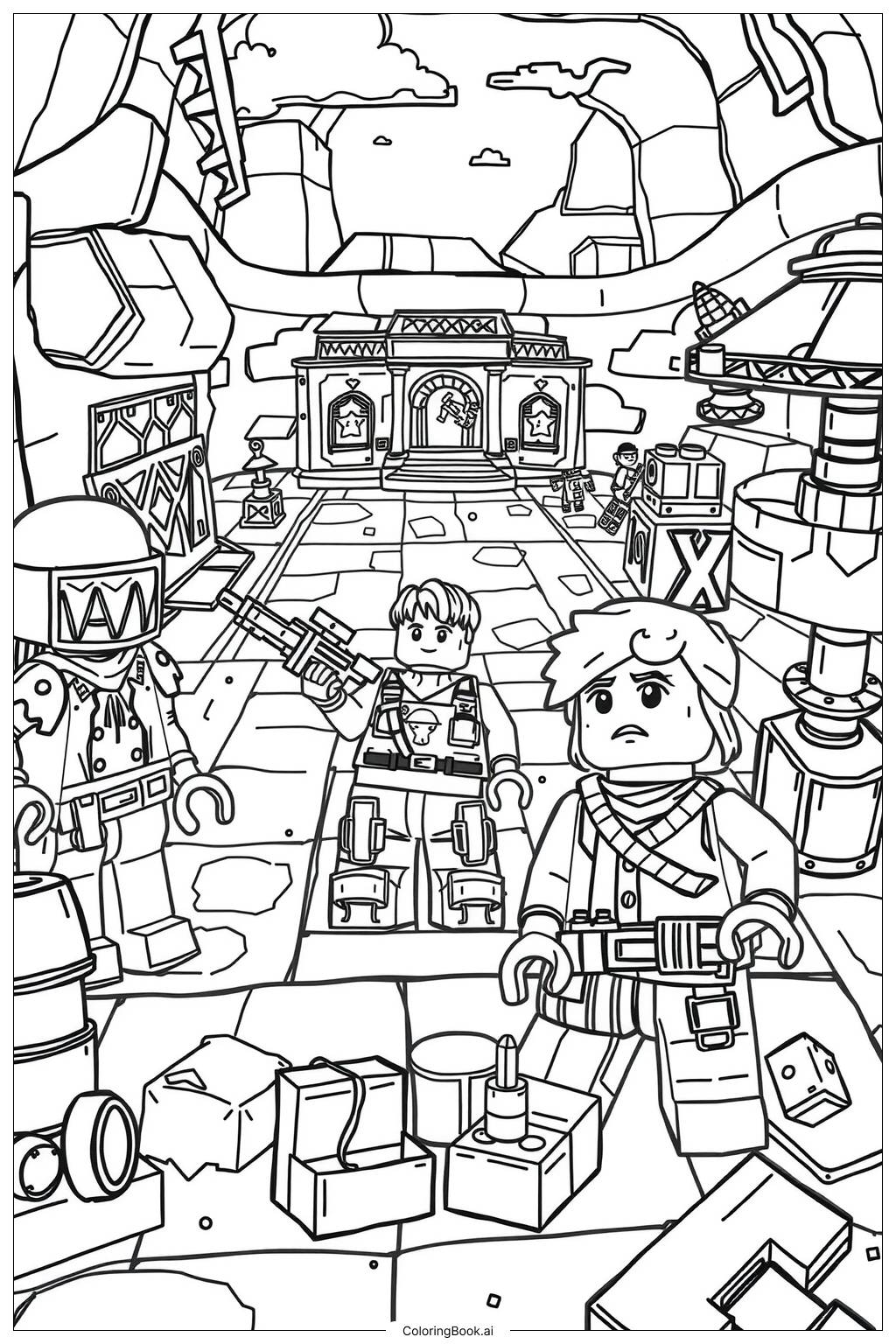  Lego Fortnight Battle Royale Arena-2 Coloring Page 