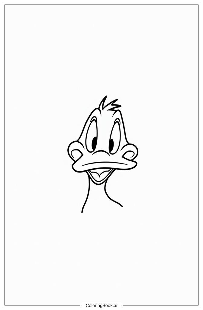  Página para colorir de Pato Daffy Engraçado 