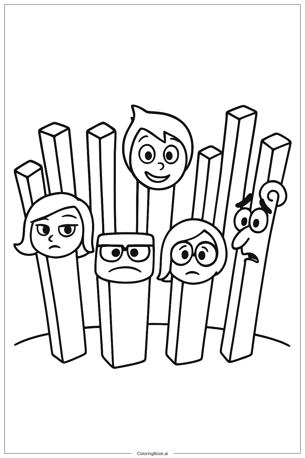 Inside Out French Fries Forest Coloring Page