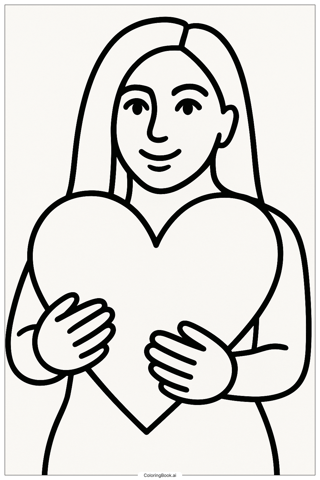  Lady Gaga With A Big Heart Coloring Page 