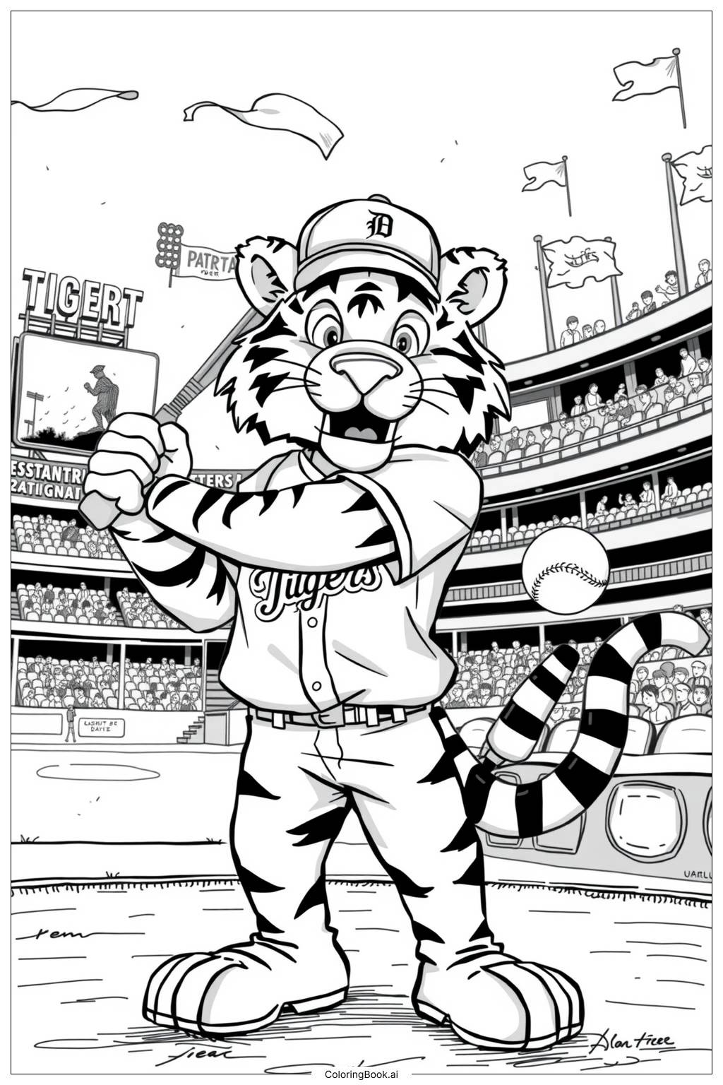  Detroit Tigers Spirit-2 Coloring Page 