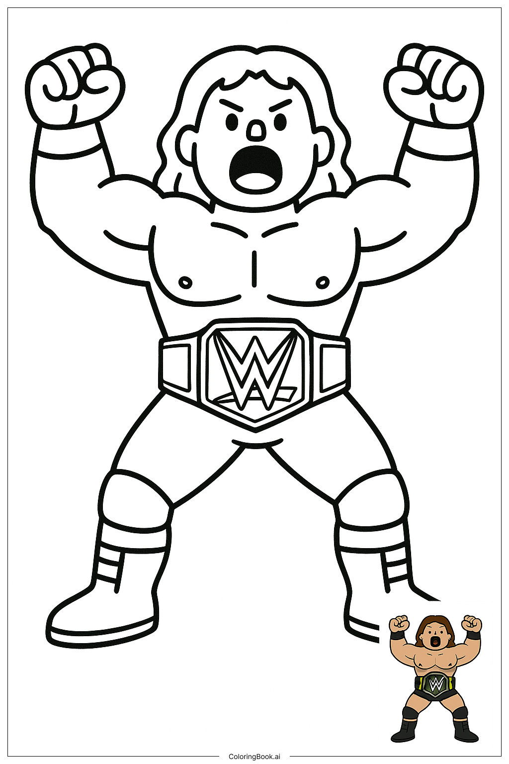 WWE 超級巨星入場姿勢著色頁
