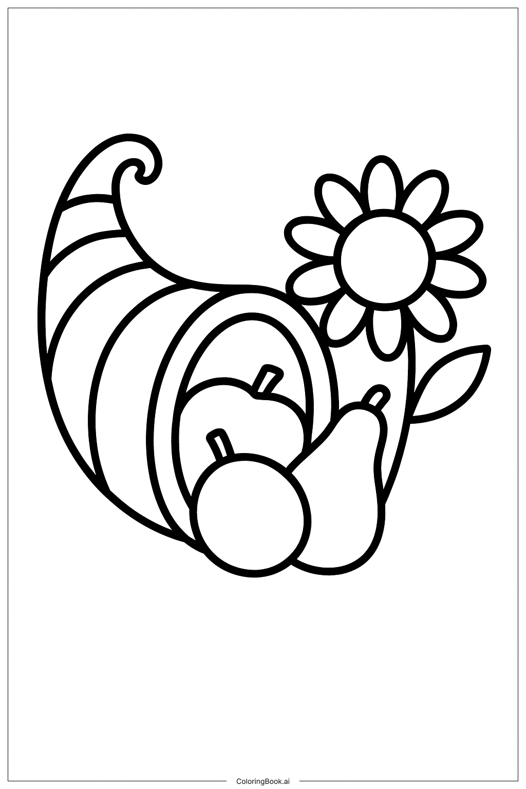  Trang tô màu Cornucopia And A Single Sunflower 