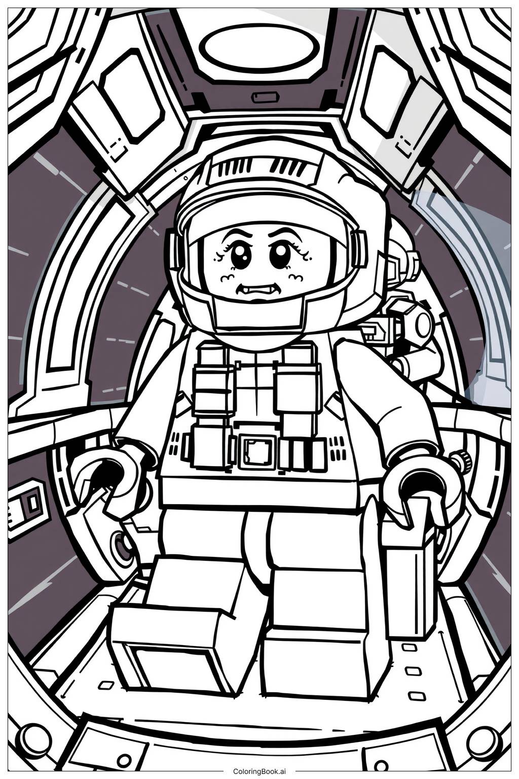  Lego Star Wars Spaceship Battle Scene Coloring Page 