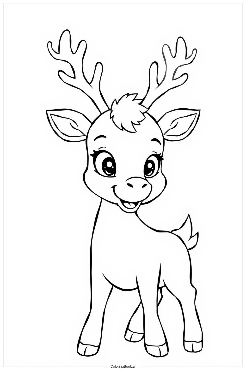  Easy Deer Drawing Coloring Page 