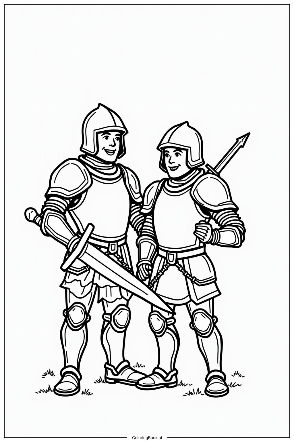  Castle Knight Tournament Scene Coloring Page 