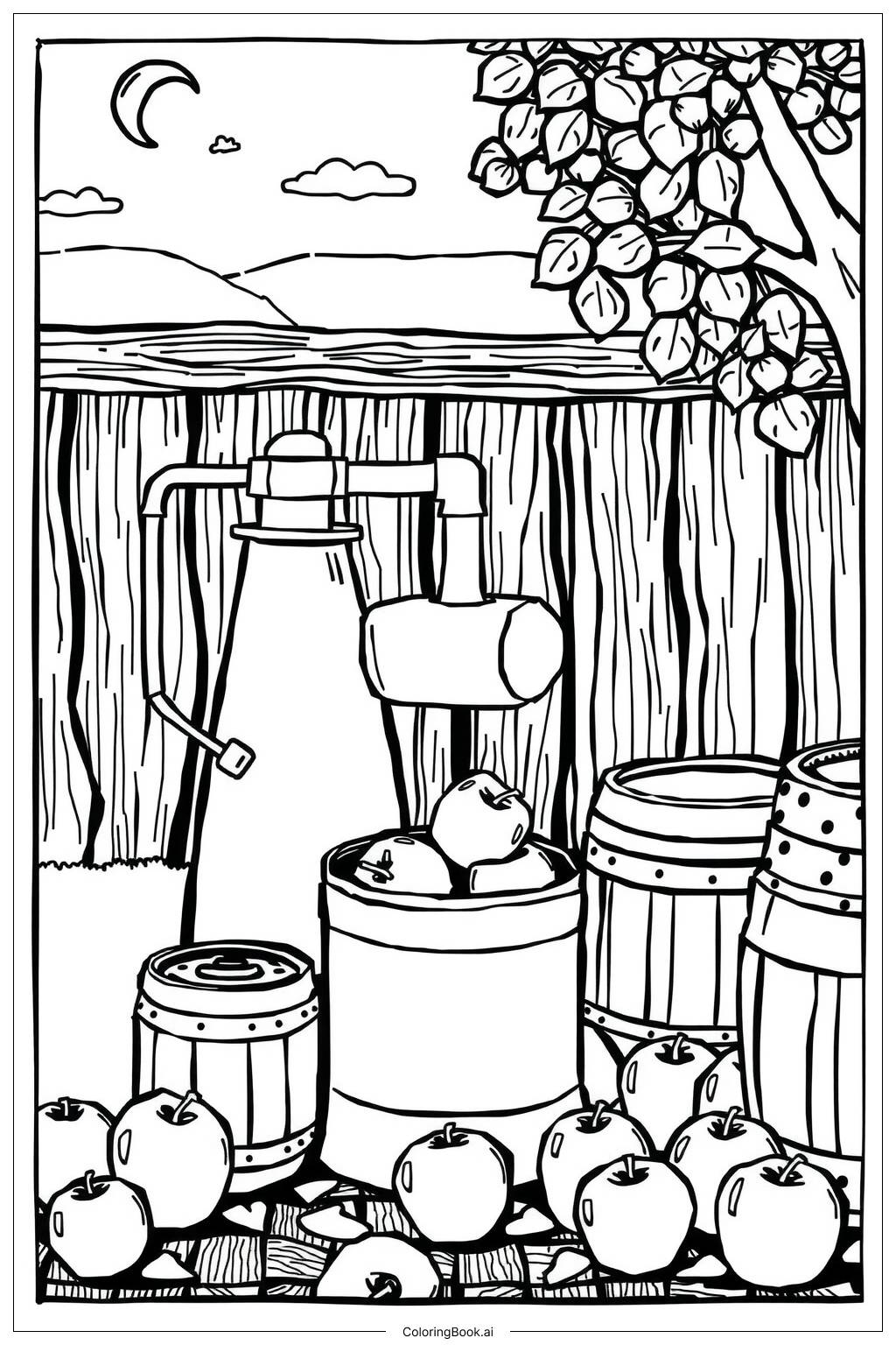  Apple Cider Making Process -2 Coloring Page 