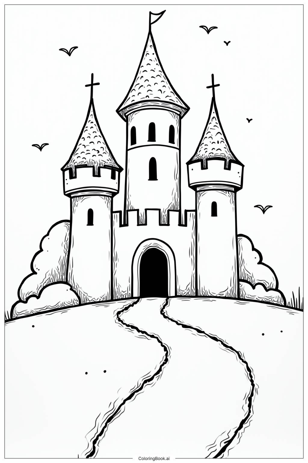  Page de coloriage Stratégie de défense de siège de château 