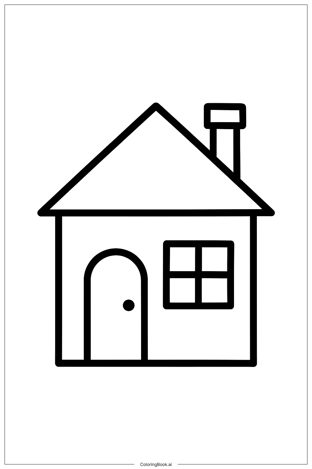 A House with a Chimney Coloring Page