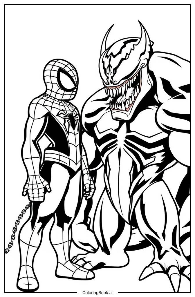  Page de coloriage venom vs spiderman 