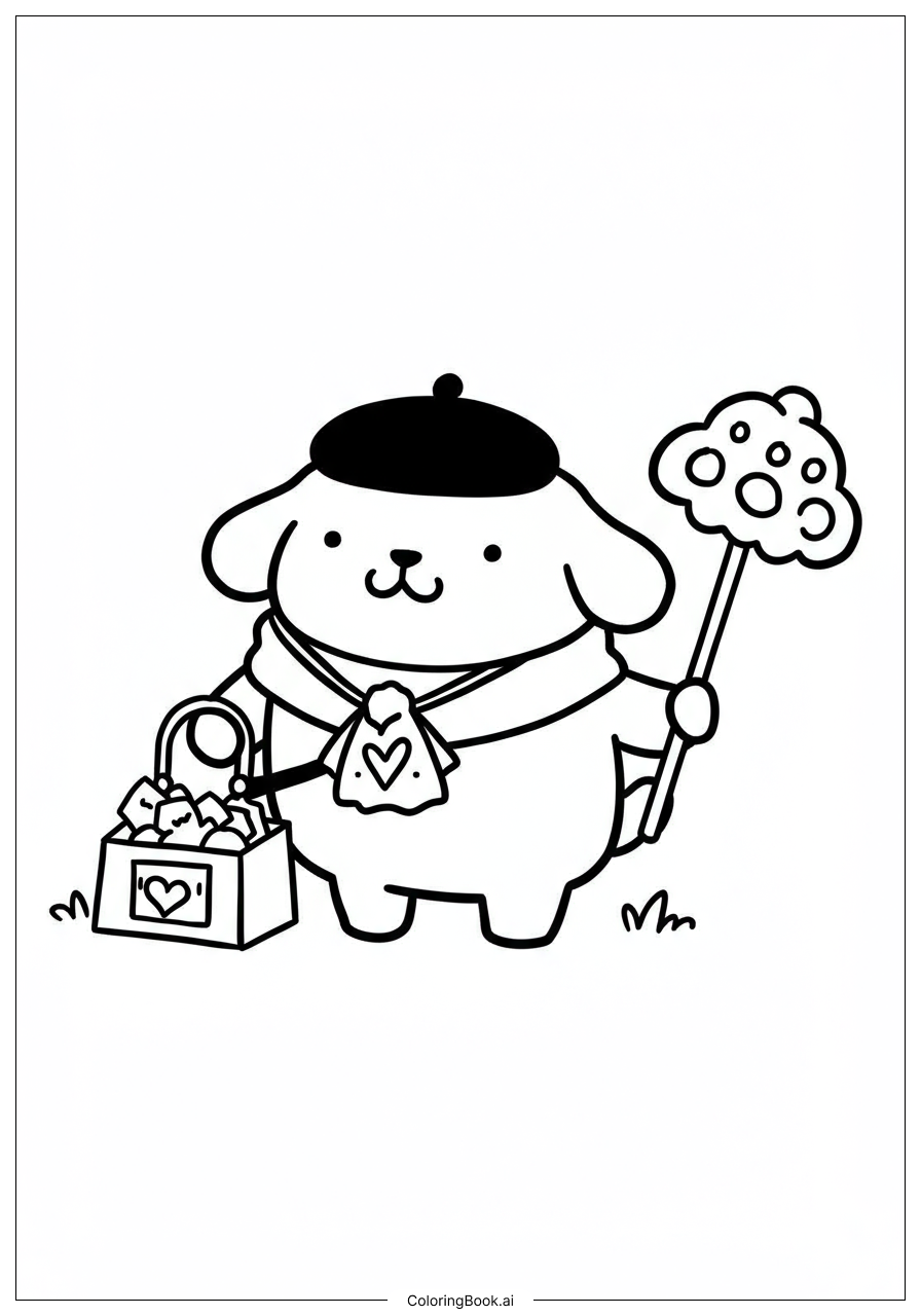 Pompompurin 寶藏獵人著色頁