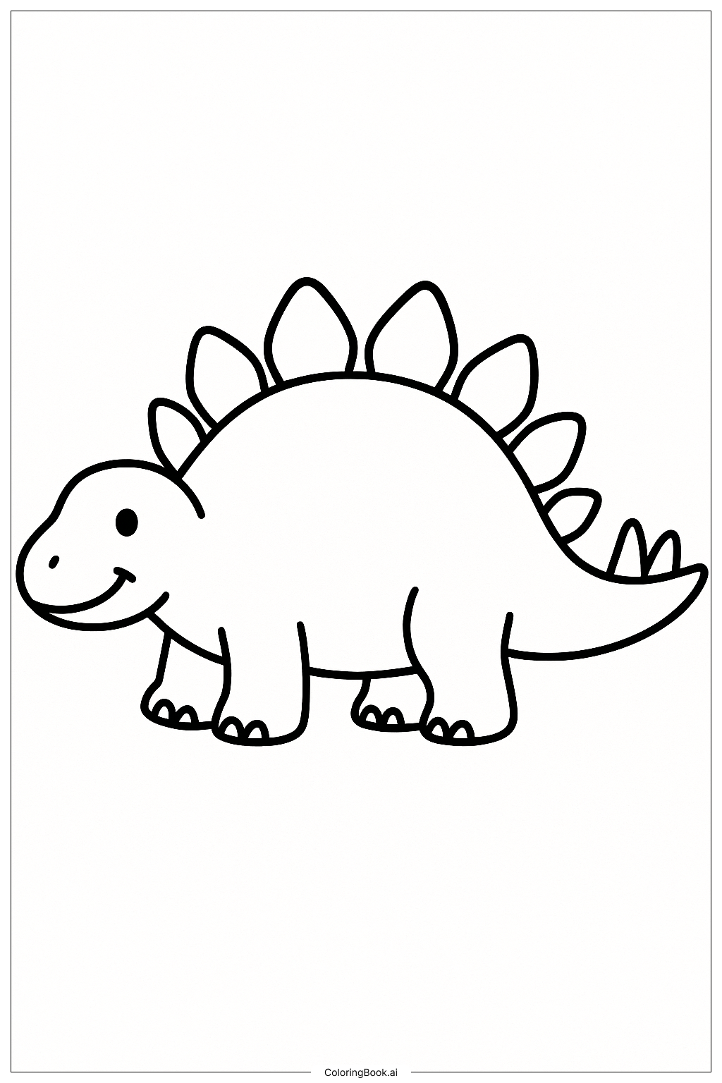 Ein freundlicher Stegosaurus Ausmalseite