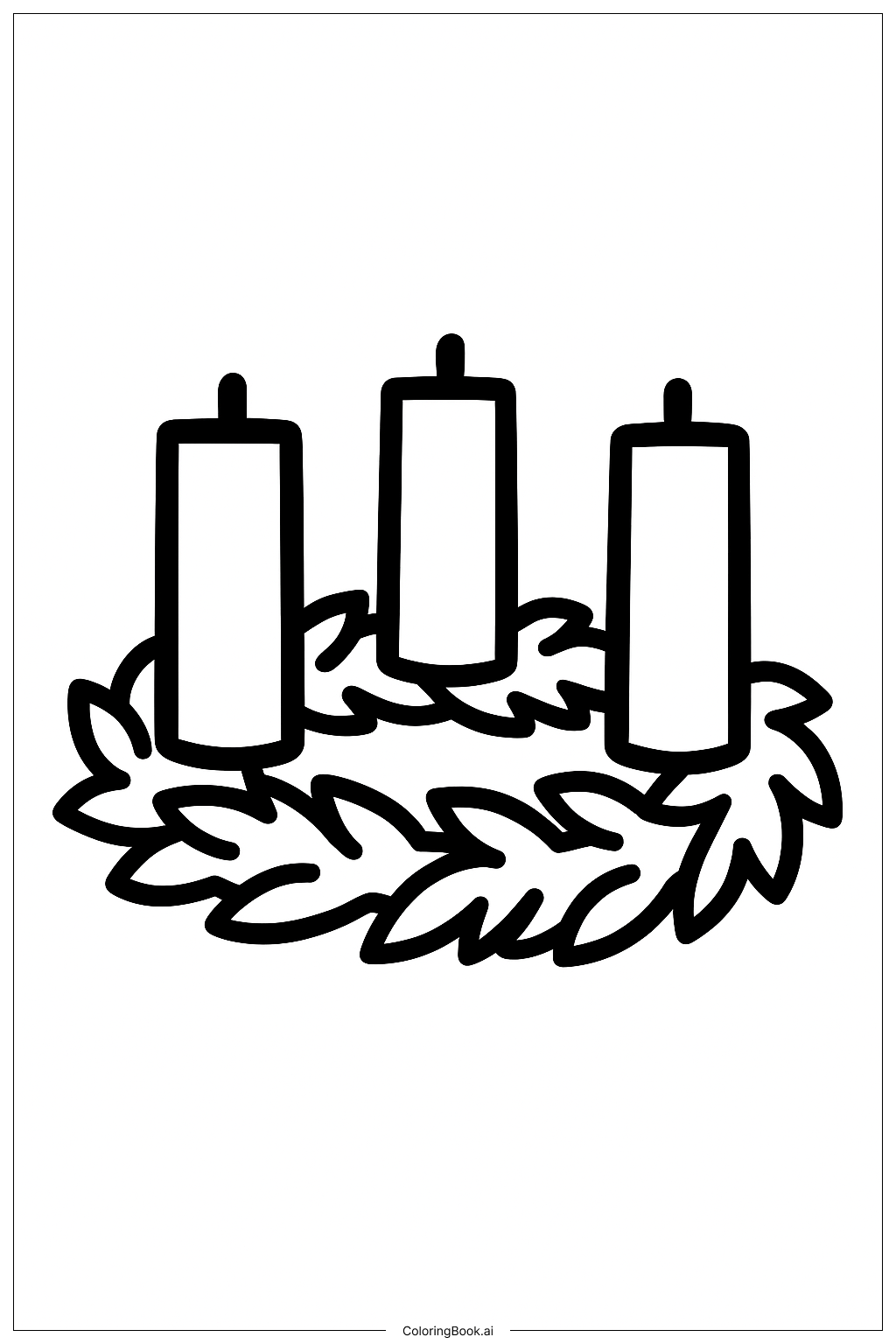  Small Advent Wreath Ausmalseite 