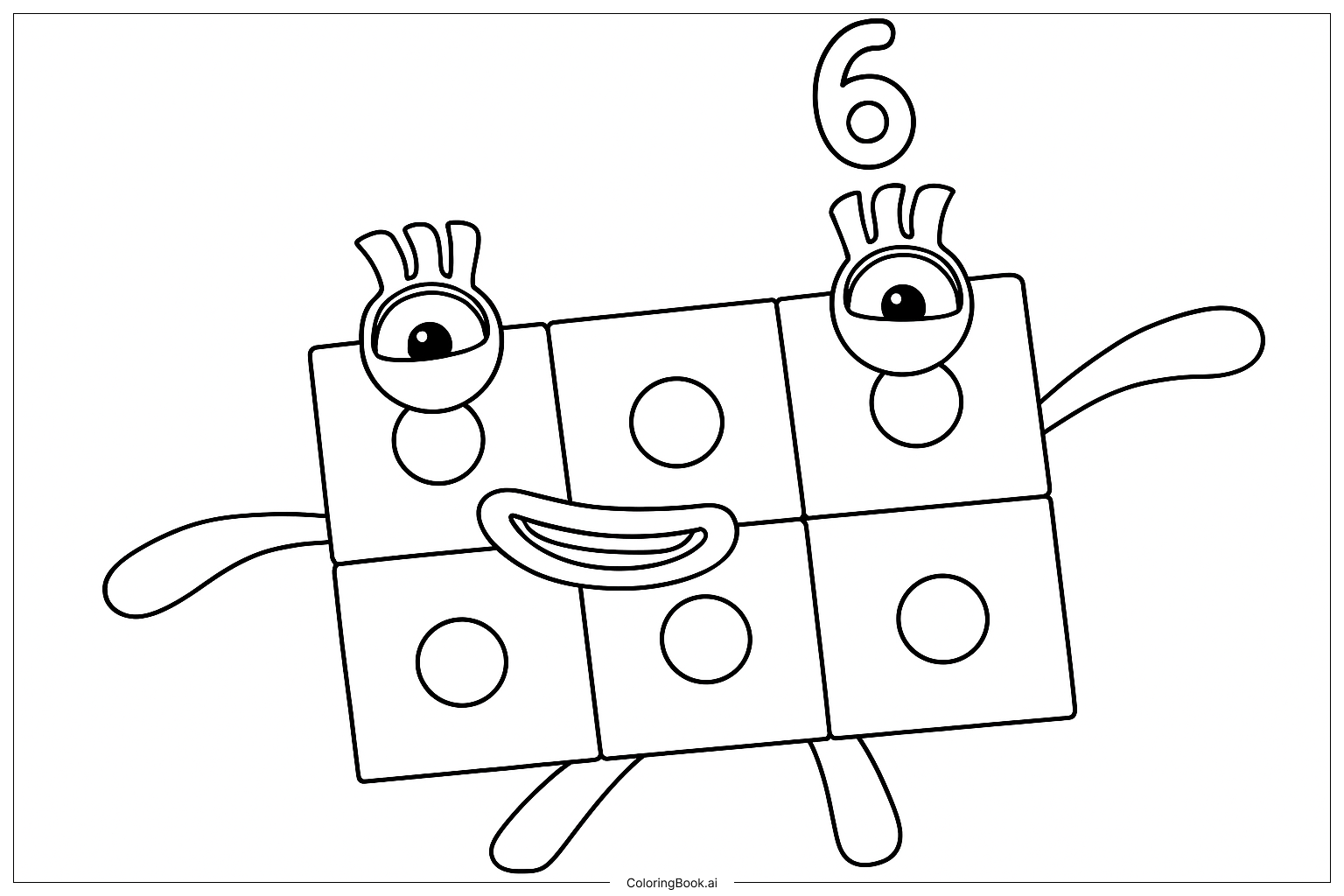 Numberblocks Six Printable Coloring Page Books Sketch Coloring Page Numberblocks Six Printable Coloring Page Books Sketch Coloring Page