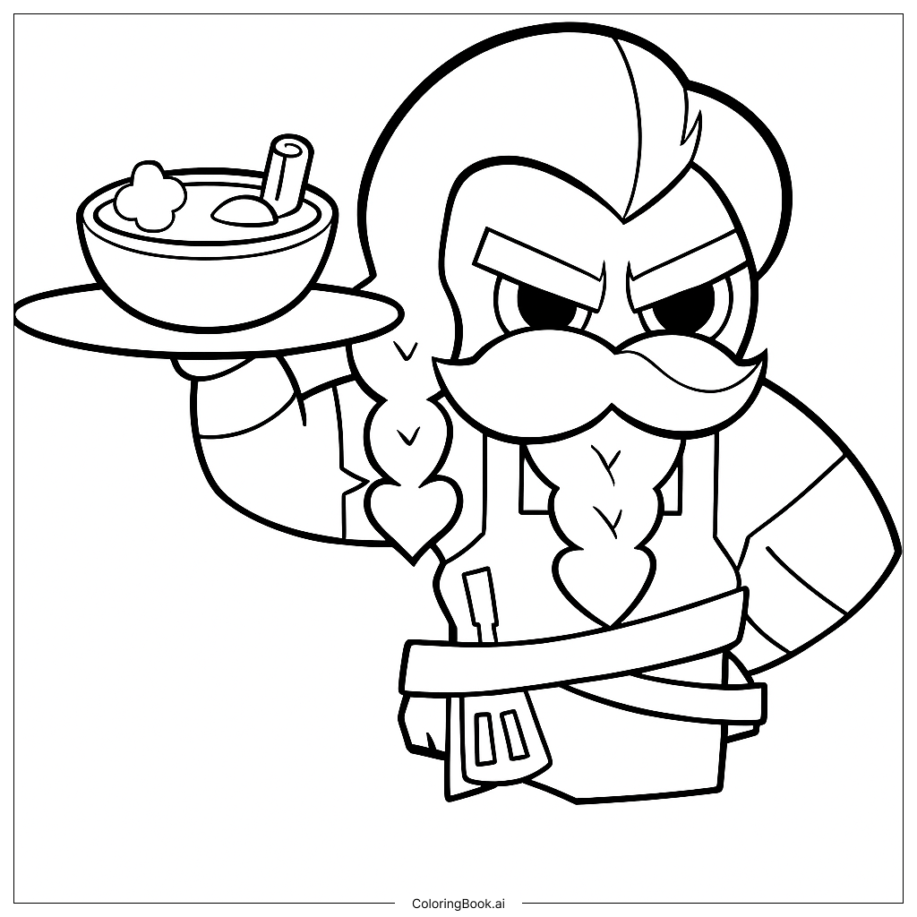  Chef Twin Cookie Coloring Page 