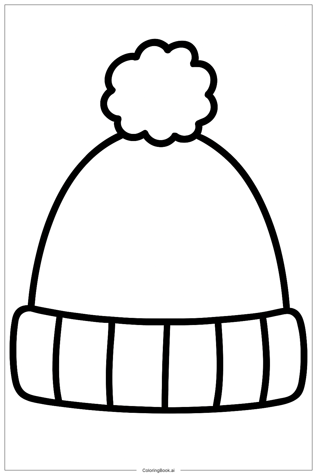 Página para colorear de Gran Gorro de Invierno