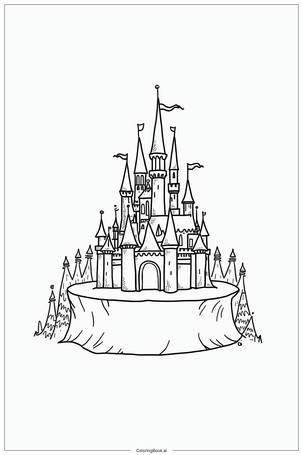  Fairytale Castle Royal Ball Coloring Page 