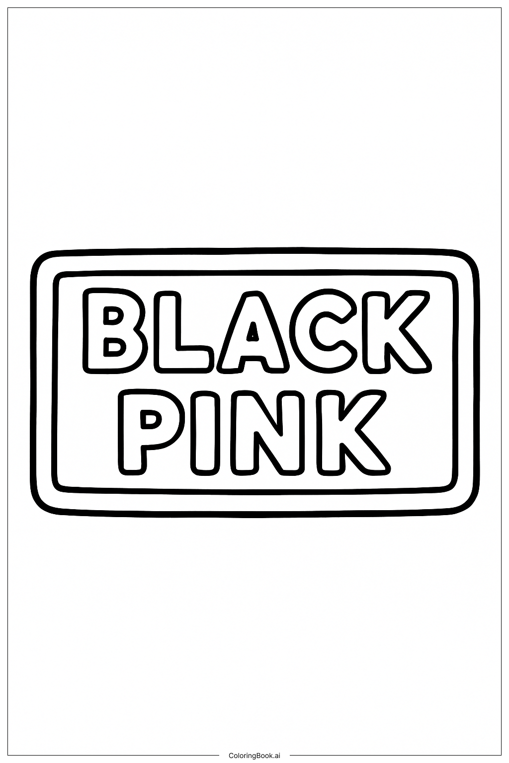  Página para colorir de Logo Simples do Blackpink 