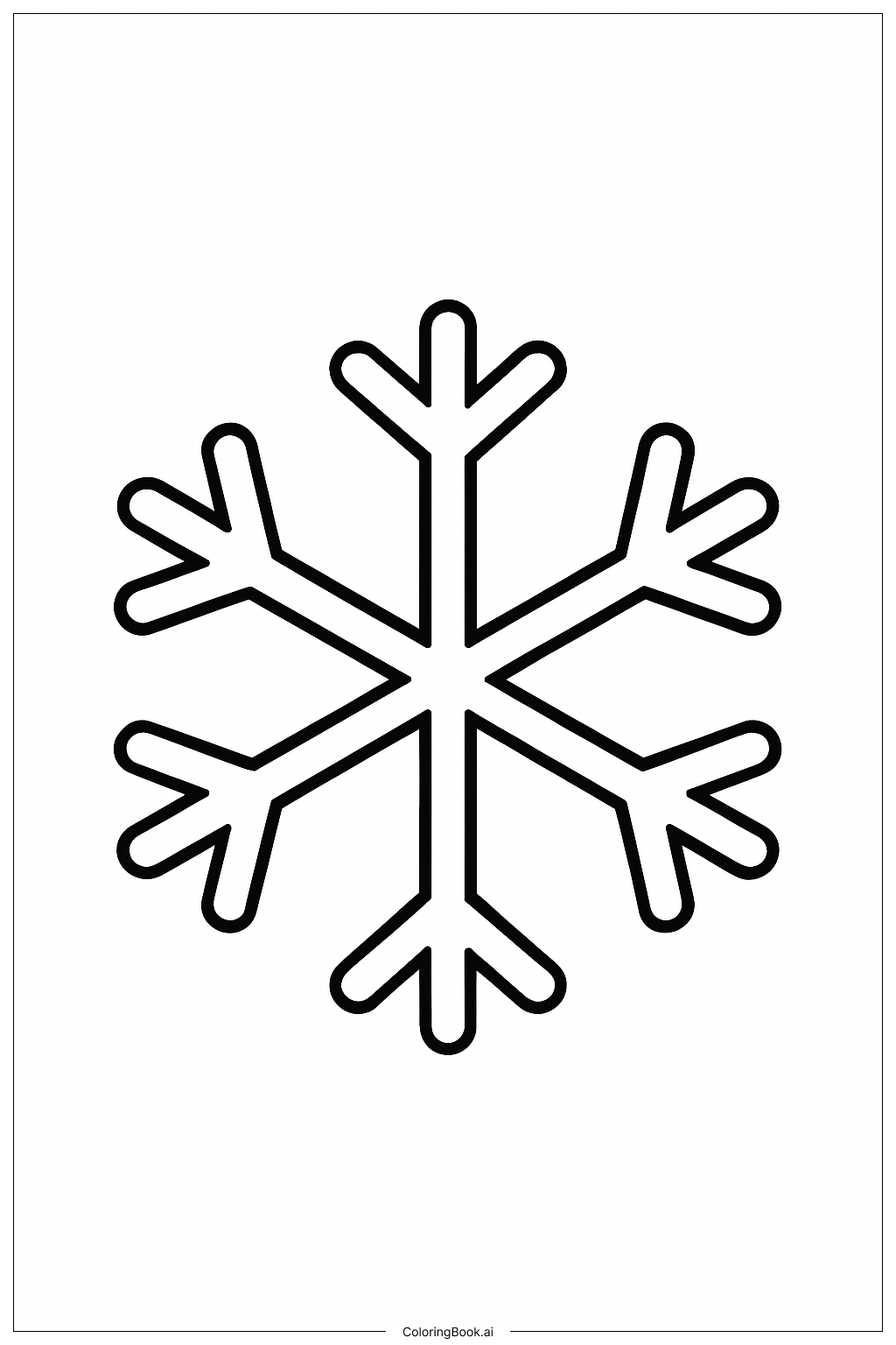  A Simple Snowflake Shape Coloring Page 