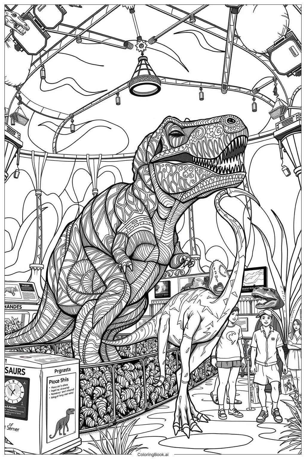  Jurassic World Dinosaur Exhibit Tour Coloring Page 