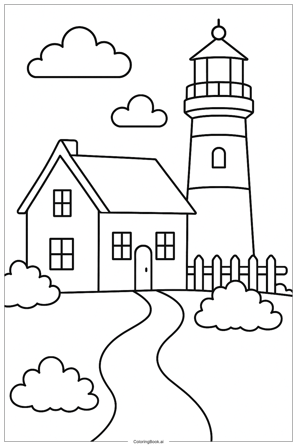 A Lighthouse Keeper's House Coloring Page
