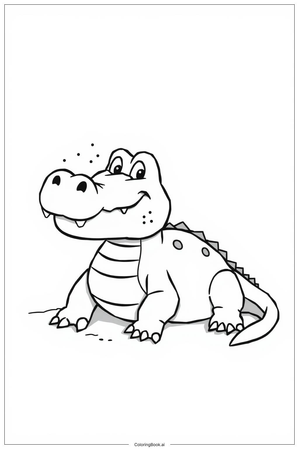  Crocodile's Life in the Wild Coloring Page 